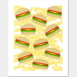 CHEESEBURGERS With Fries Posters and Art